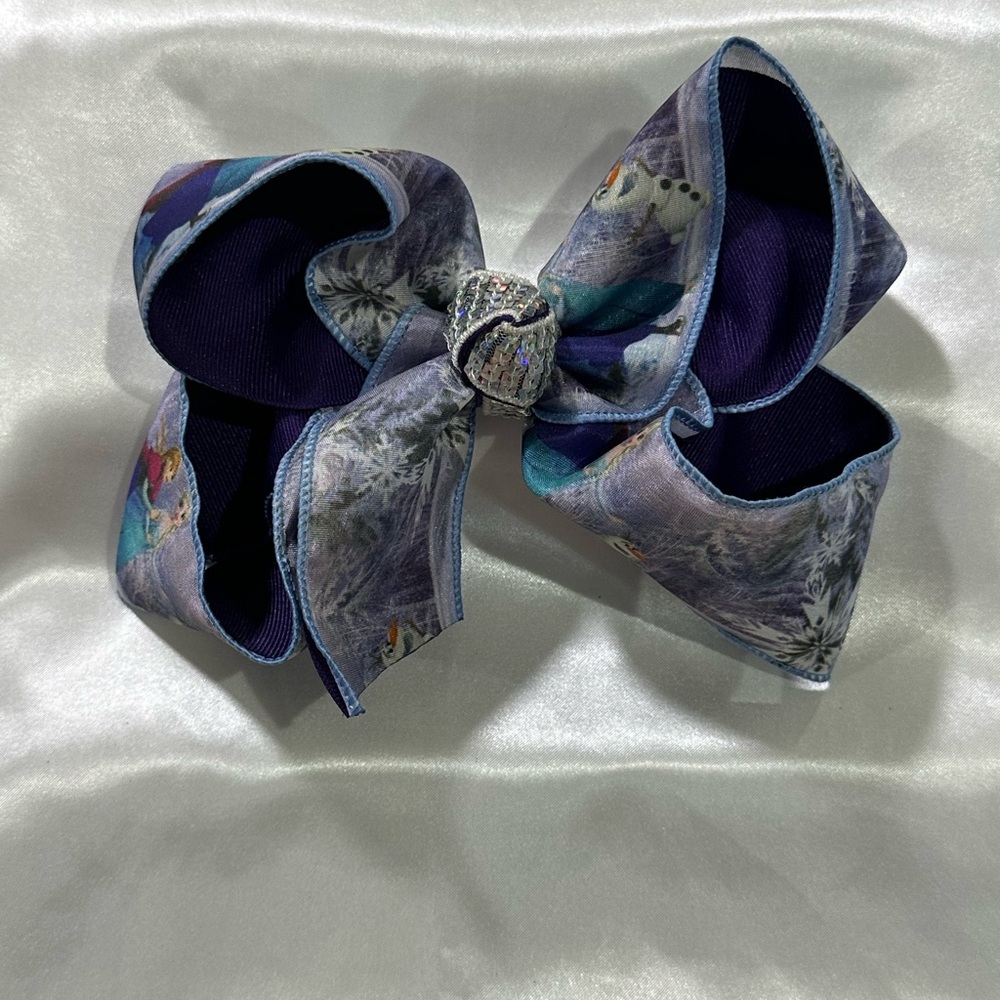 Disney “Frozen” theme Hair Bow w/ sequin center - bundle 2+ for shipping savings